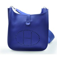 Hermes Evelyne GM W32cm Messanger Bag Deep Blue